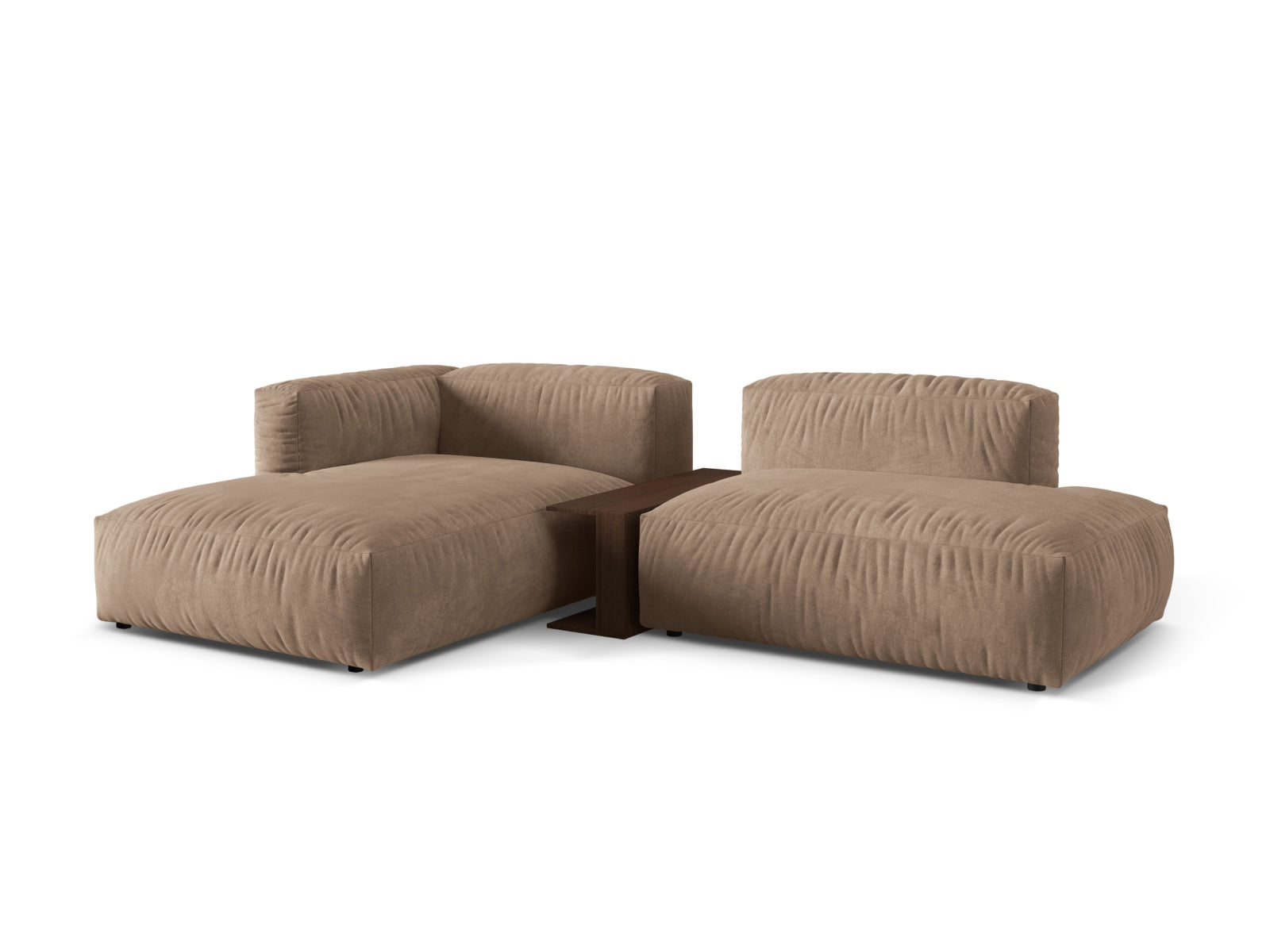 Martina Modulares Ecksofa links 2 Sitzer in Dark Beige präsentiert im Onlineshop von KAQTU Design AG. Ecksofa links ist von Micadoni