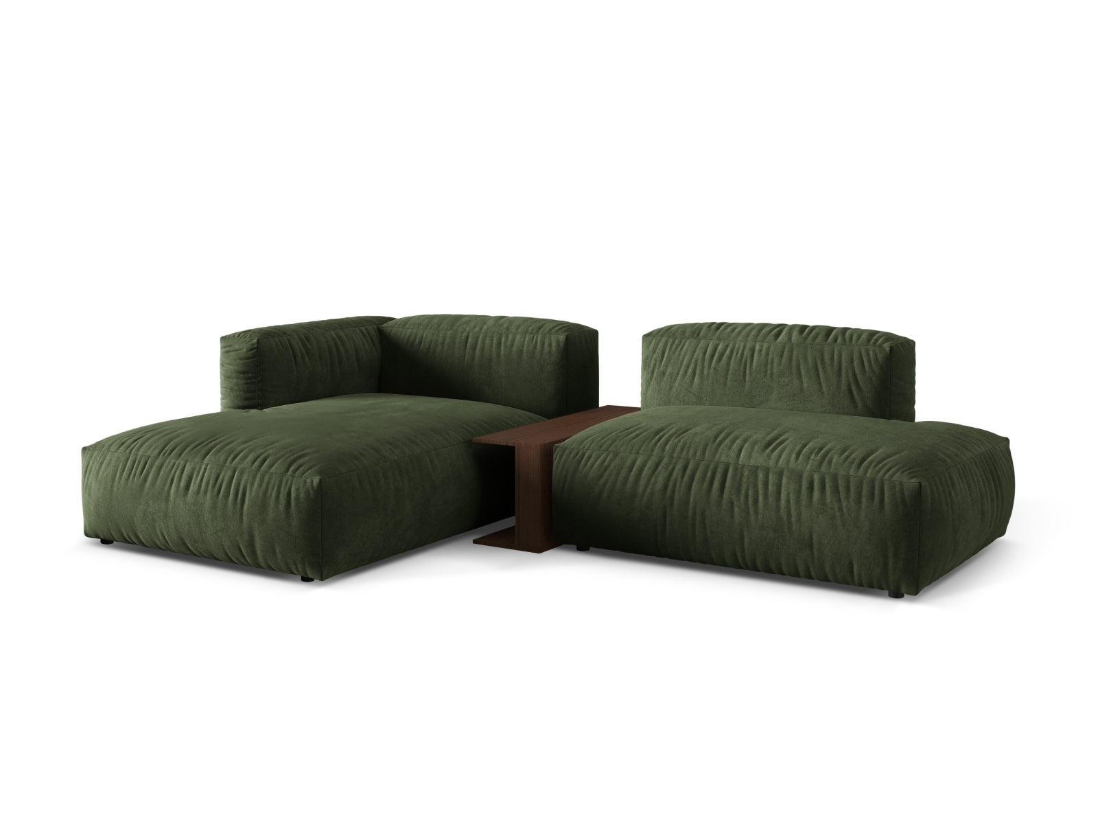 Martina Modulares Ecksofa links 2 Sitzer in Green präsentiert im Onlineshop von KAQTU Design AG. Ecksofa links ist von Micadoni