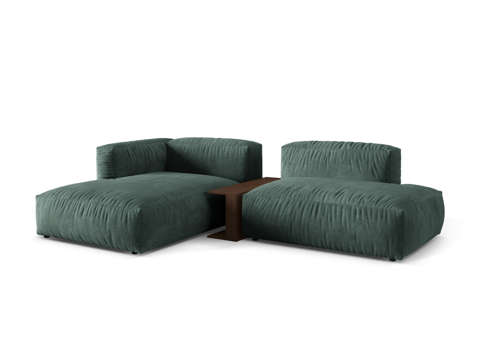 Martina Modulares Ecksofa links 2 Sitzer in Petrol präsentiert im Onlineshop von KAQTU Design AG. Ecksofa links ist von Micadoni
