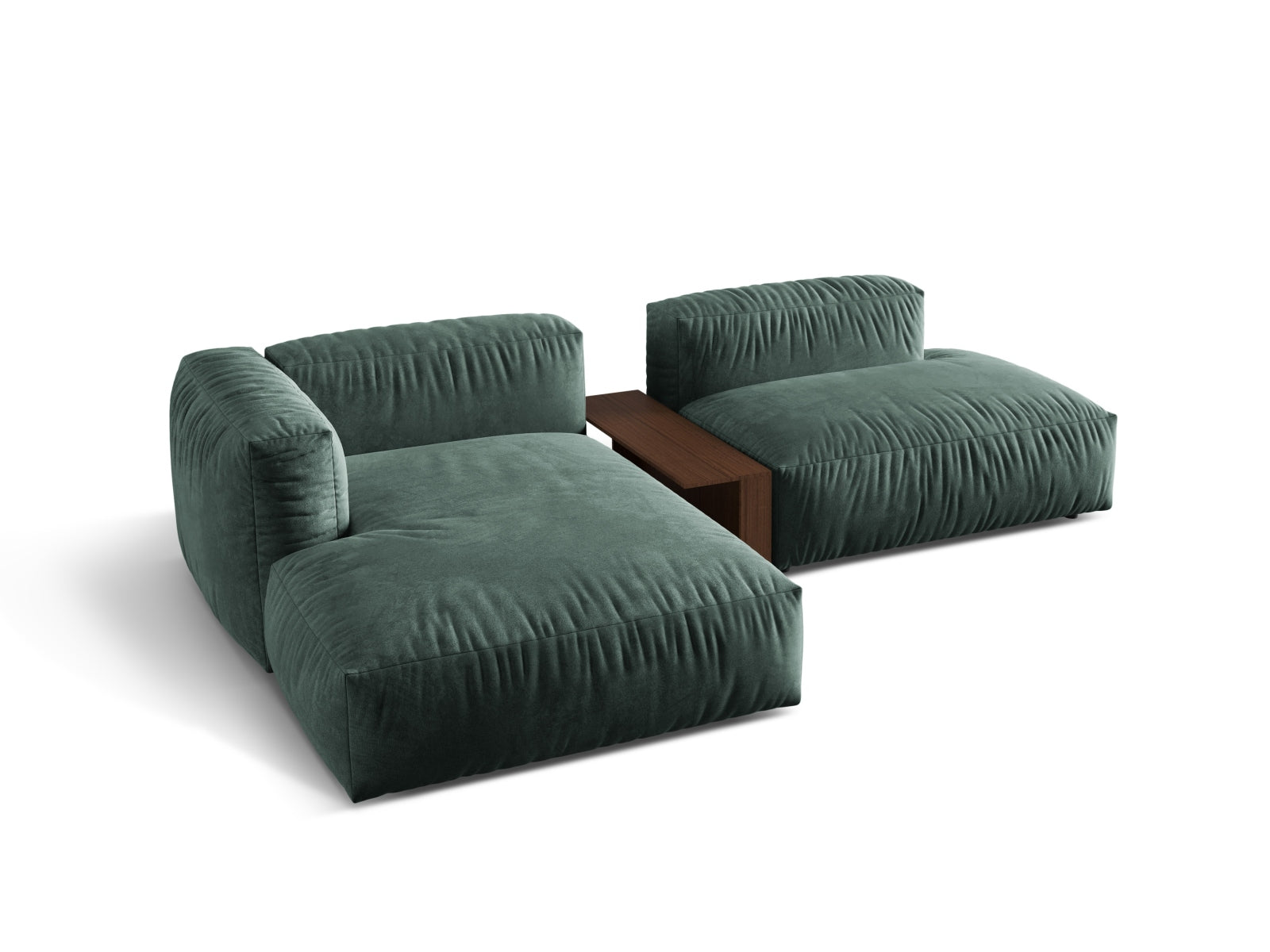Martina Modulares Ecksofa links 2 Sitzer in Petrol präsentiert im Onlineshop von KAQTU Design AG. Ecksofa links ist von Micadoni