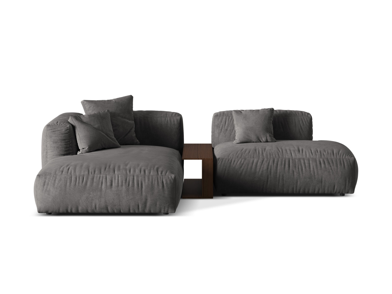 Martina Modulares Ecksofa links 2 Sitzer in Grey präsentiert im Onlineshop von KAQTU Design AG. Ecksofa links ist von Micadoni