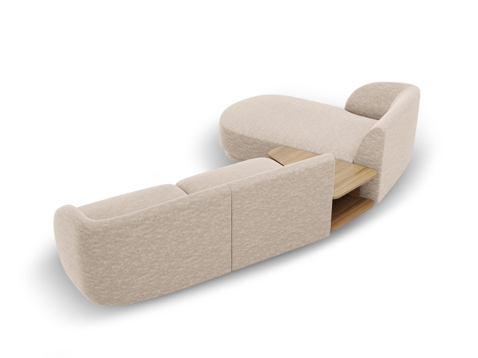 Miley Modulares Sofa links 3 Sitzer in Beige präsentiert im Onlineshop von KAQTU Design AG. L-Sofa links ist von Micadoni
