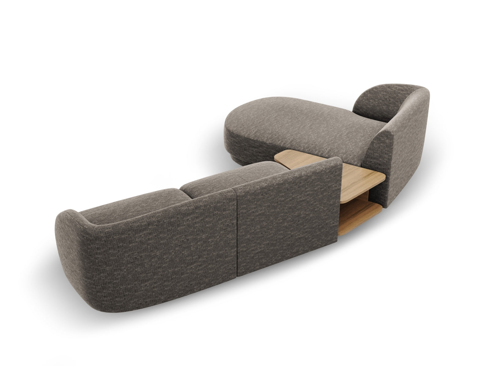 Miley Modulares Sofa links 3 Sitzer in Grey präsentiert im Onlineshop von KAQTU Design AG. L-Sofa links ist von Micadoni