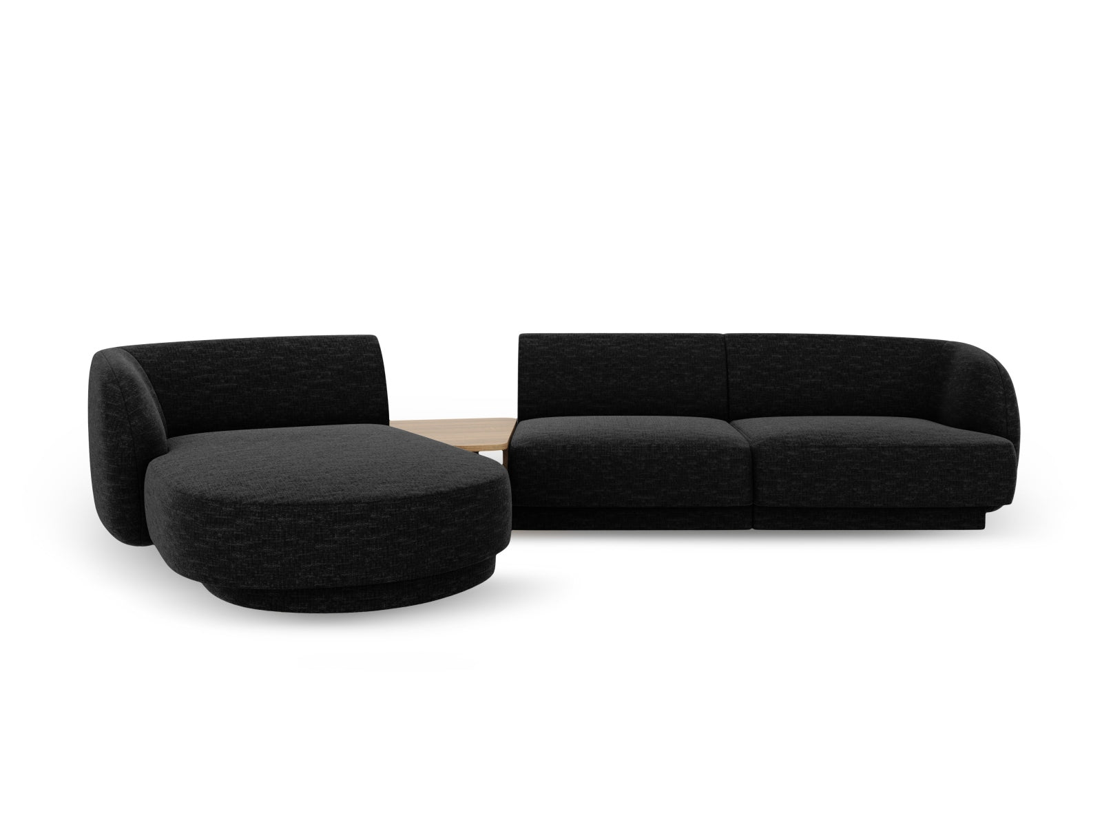Miley Modulares Sofa links 3 Sitzer in Black präsentiert im Onlineshop von KAQTU Design AG. L-Sofa links ist von Micadoni