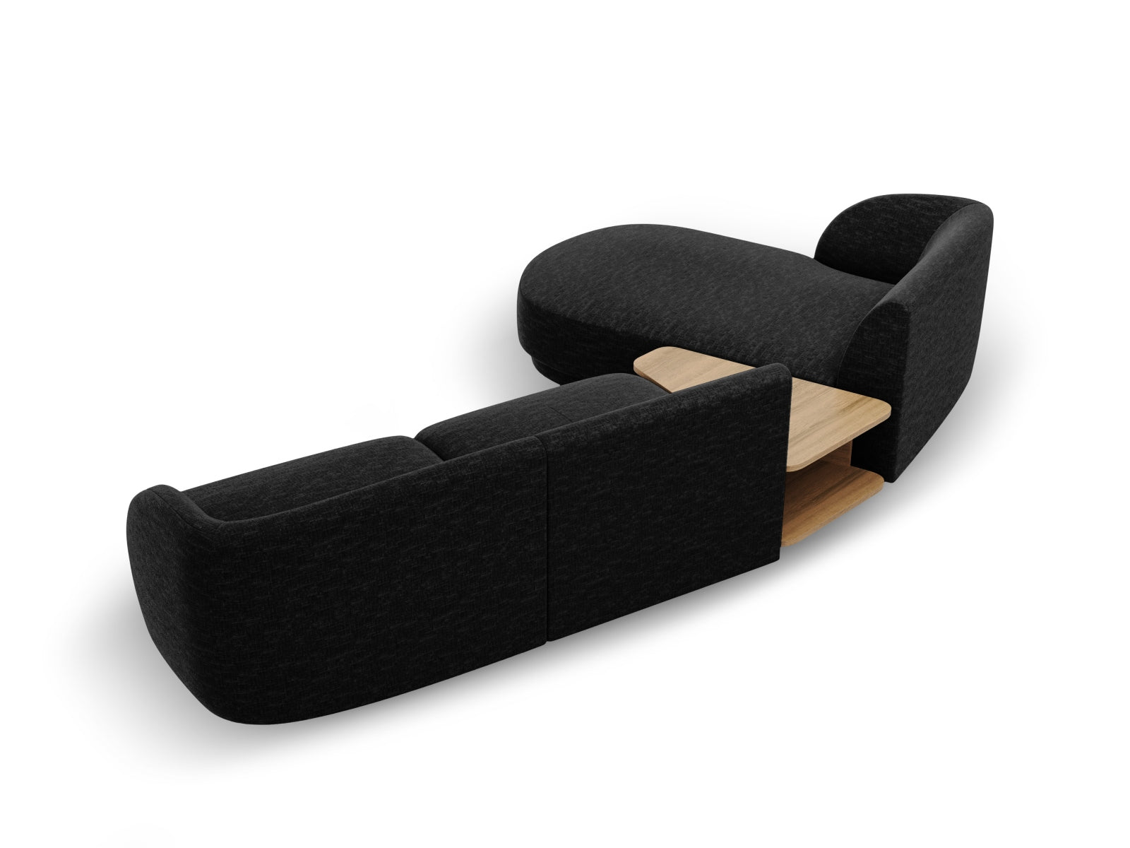 Miley Modulares Sofa links 3 Sitzer in Black präsentiert im Onlineshop von KAQTU Design AG. L-Sofa links ist von Micadoni