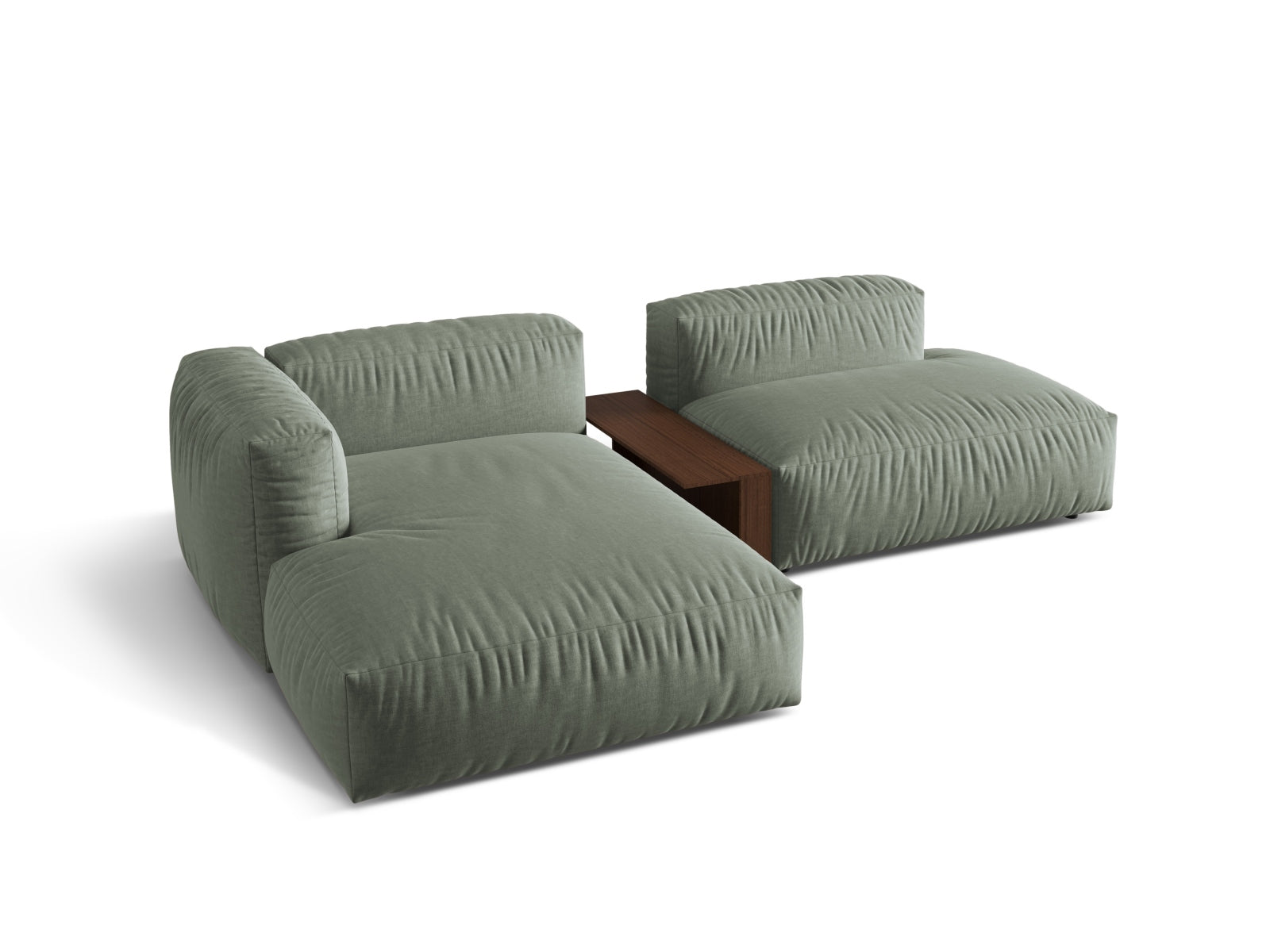 Martina Modulares Ecksofa links 2 Sitzer in Moss Green präsentiert im Onlineshop von KAQTU Design AG. Ecksofa links ist von Micadoni