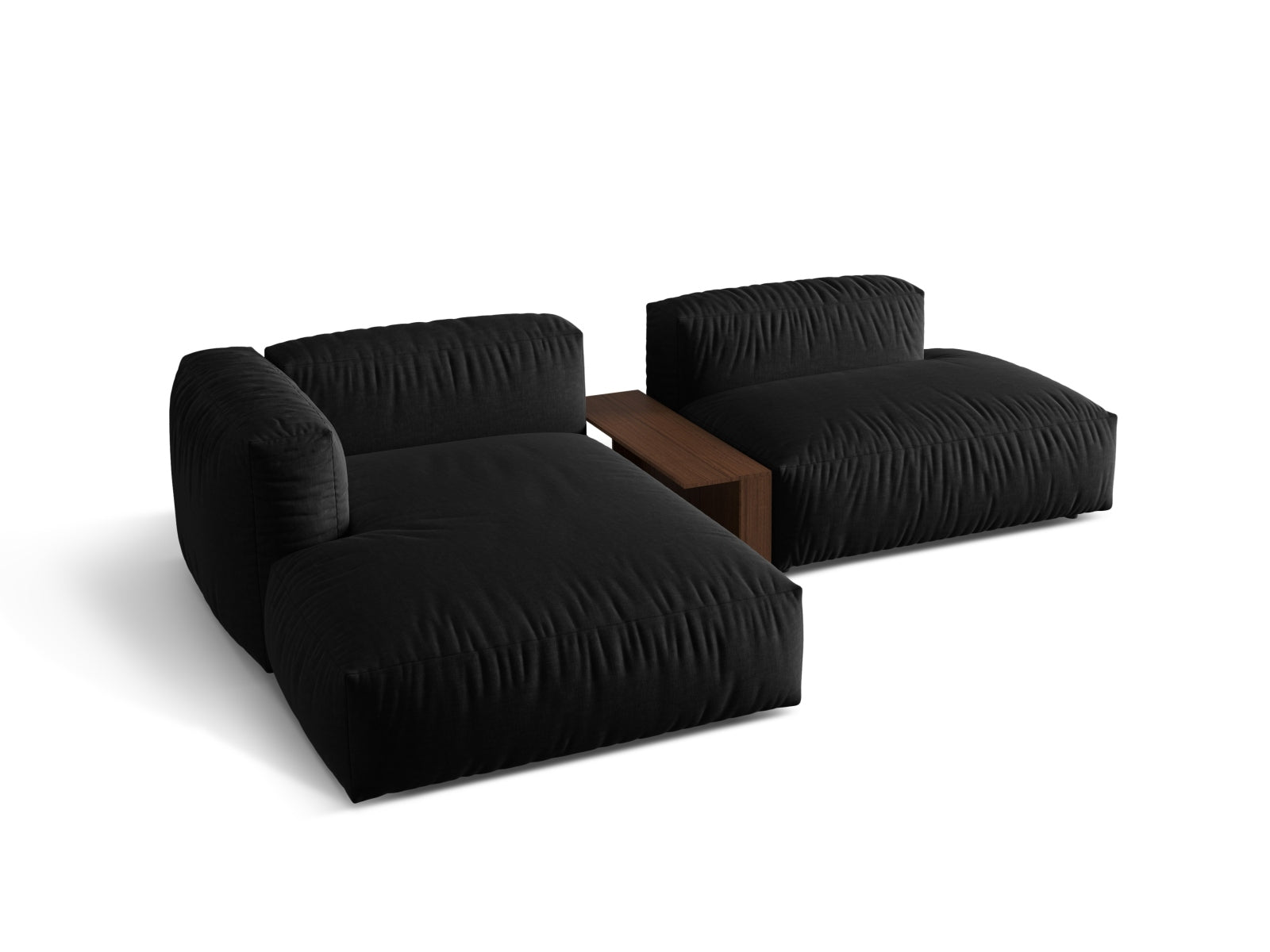 Martina Modulares Ecksofa links 2 Sitzer in Black präsentiert im Onlineshop von KAQTU Design AG. Ecksofa links ist von Micadoni