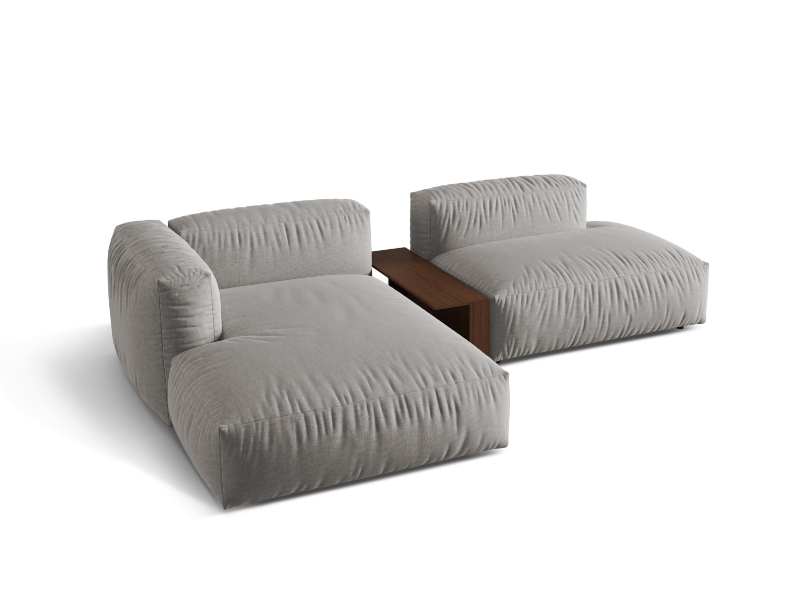 Martina Modulares Ecksofa links 2 Sitzer in Light Grey präsentiert im Onlineshop von KAQTU Design AG. Ecksofa links ist von Micadoni