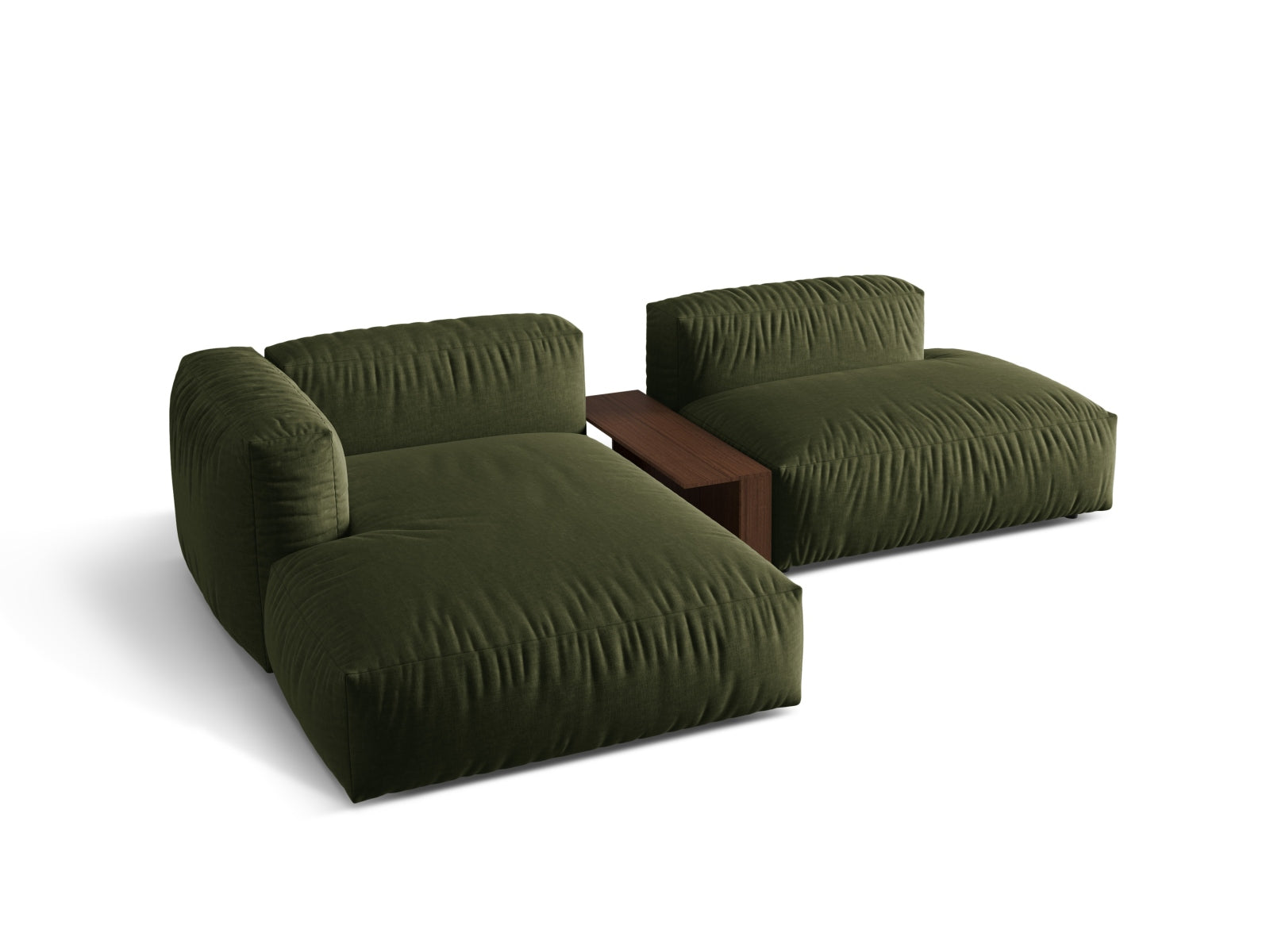 Martina Modulares Ecksofa links 2 Sitzer in Green präsentiert im Onlineshop von KAQTU Design AG. Ecksofa links ist von Micadoni