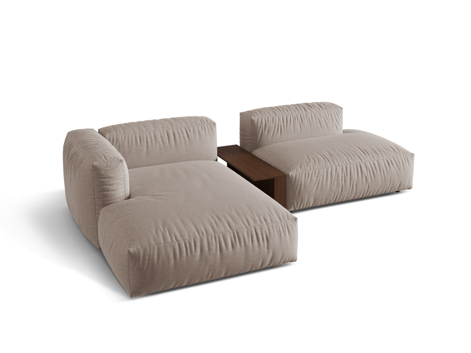 Martina Modulares Ecksofa links 2 Sitzer in Dark Beige präsentiert im Onlineshop von KAQTU Design AG. Ecksofa links ist von Micadoni