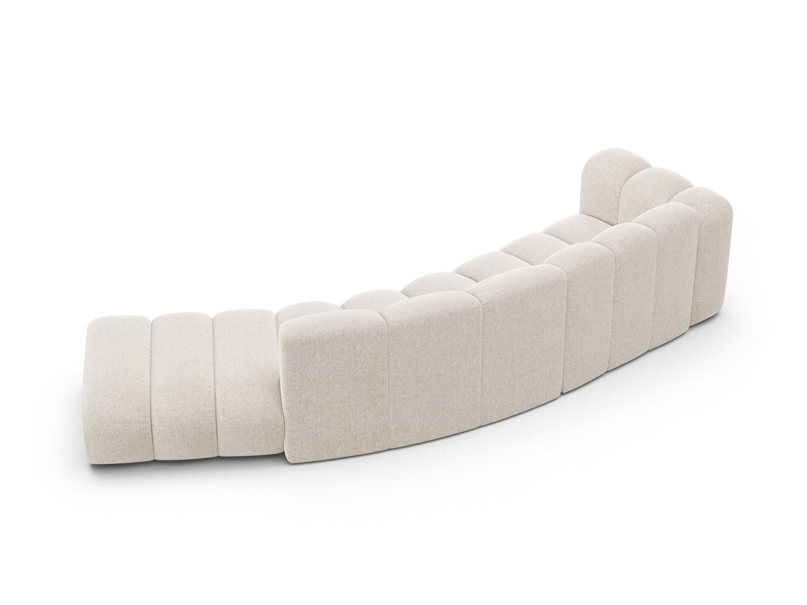 Modernes 5-Sitzer Lupine Modular Sofa links in hellem Beige, perfekt für gemütliche und stilvolle Wohnbereiche. Hochwertige Qualität von Micadoni.