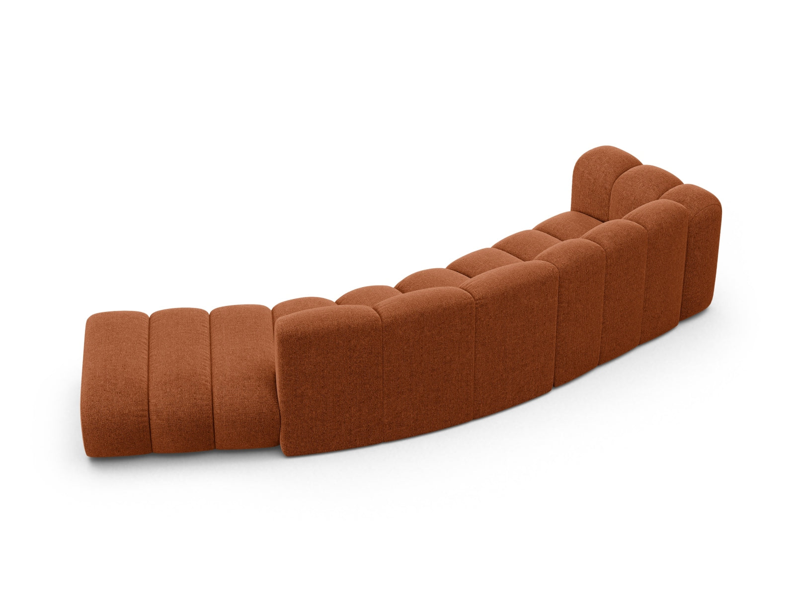 Modernes 5-Sitzer Lupine Modular Sofa links in Brick-Eden, perfekt für gemütliche und stilvolle Wohnambiente von Micadoni.