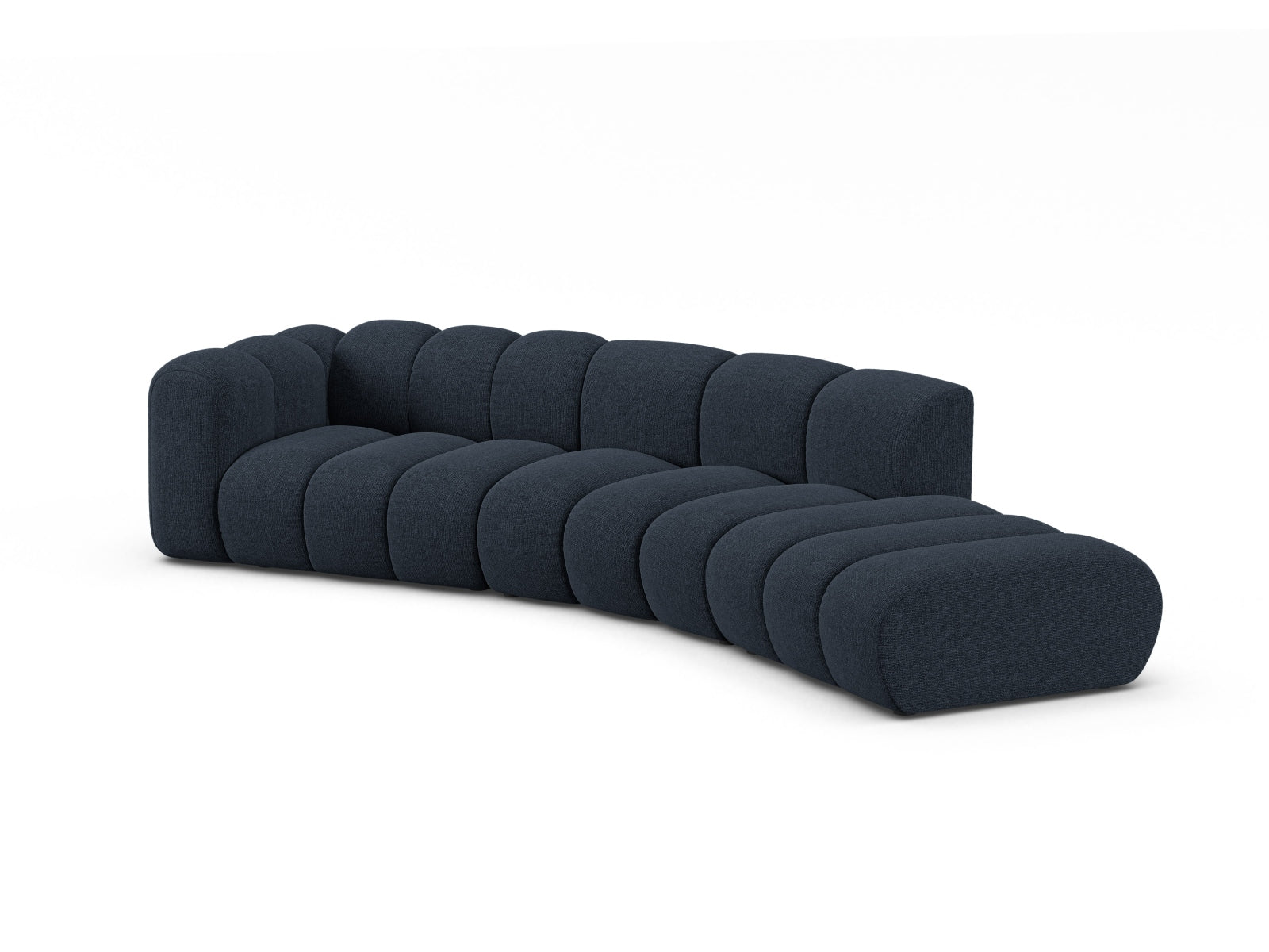 Elegantes Lupine Modular Sofa links, 5 Sitzer in Navy Blue-Eden, ideal für stilvolle Wohnräume. Hochwertige Verarbeitung von Micadoni.