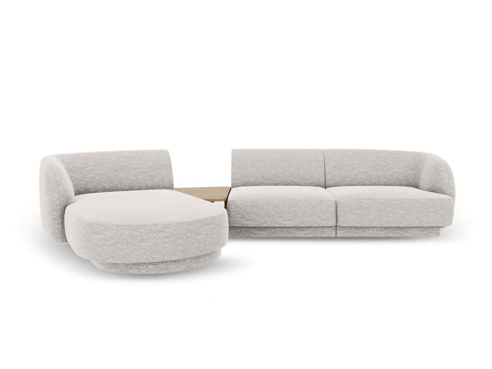 Miley Modulares Sofa links 3 Sitzer in Silver präsentiert im Onlineshop von KAQTU Design AG. L-Sofa links ist von Micadoni