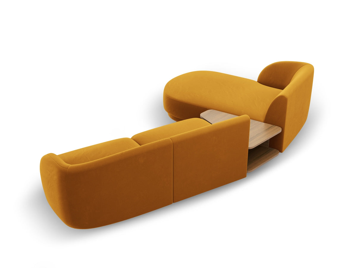 Miley Velour modulares Sofa links 3 Sitzer in Yellow-Bluvel präsentiert im Onlineshop von KAQTU Design AG. L-Sofa links ist von Micadoni