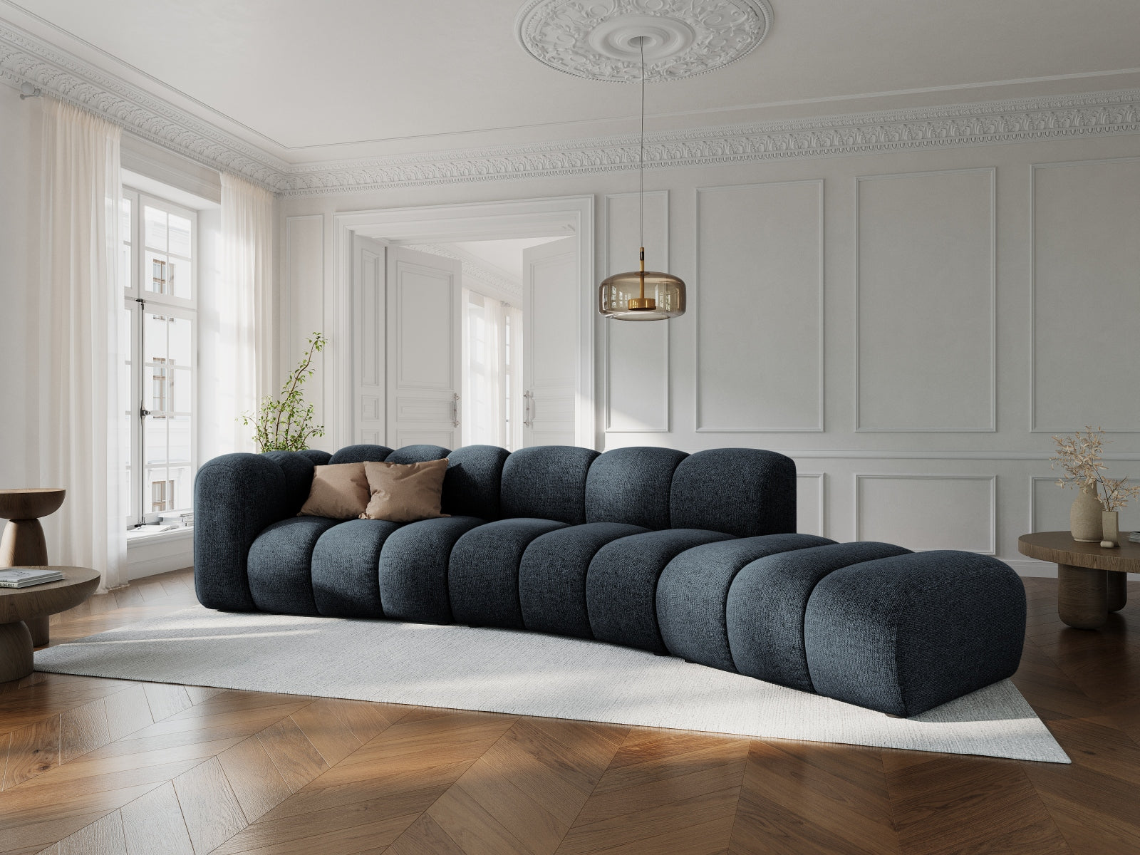 Lupine Modulares Sofa rechts 5 Sitzer in Royal Blue präsentiert im Onlineshop von KAQTU Design AG. L-Sofa rechts ist von Micadoni