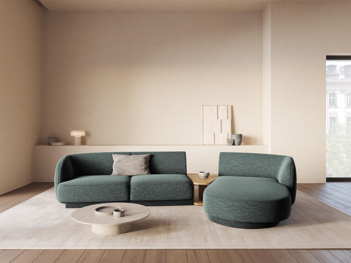 Miley Modulares Sofa rechts 3 Sitzer in Petrol-Haga präsentiert im Onlineshop von KAQTU Design AG. L-Sofa rechts ist von Micadoni