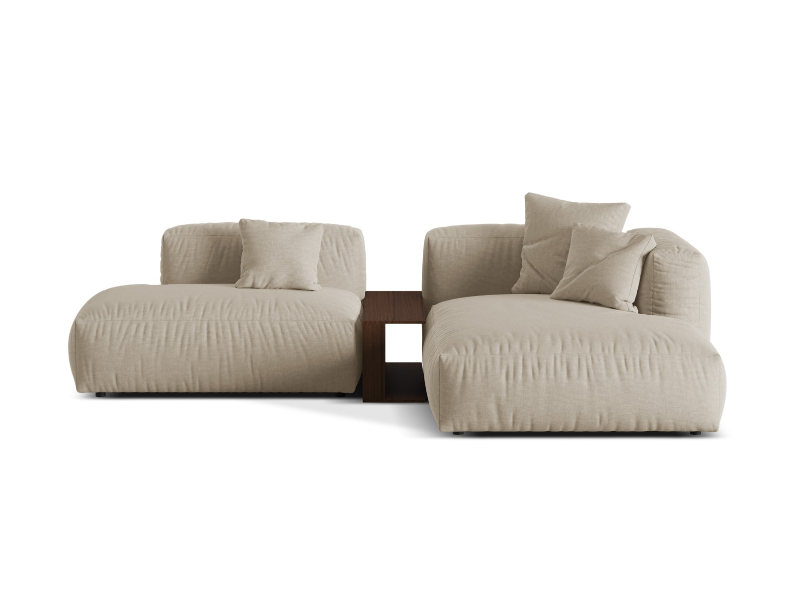Martina Modulares Ecksofa rechts 2 Sitzer in Light Beige präsentiert im Onlineshop von KAQTU Design AG. Ecksofa rechts ist von Micadoni