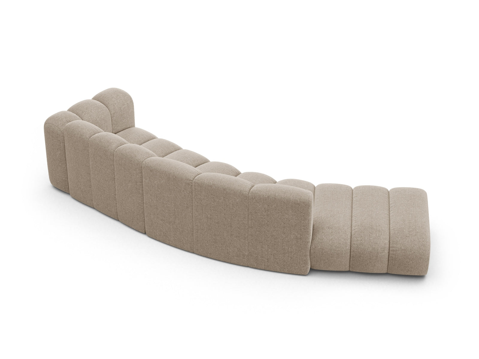 Modulares 5-Sitzer Sofa Lupine von Micadoni in edlem Dunkelbeige, perfekt für moderne und gemütliche Wohnambiente.