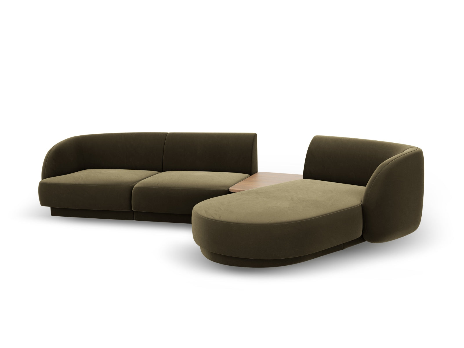 Miley Velour modulares Sofa rechts 3 Sitzer in Green präsentiert im Onlineshop von KAQTU Design AG. L-Sofa rechts ist von Micadoni