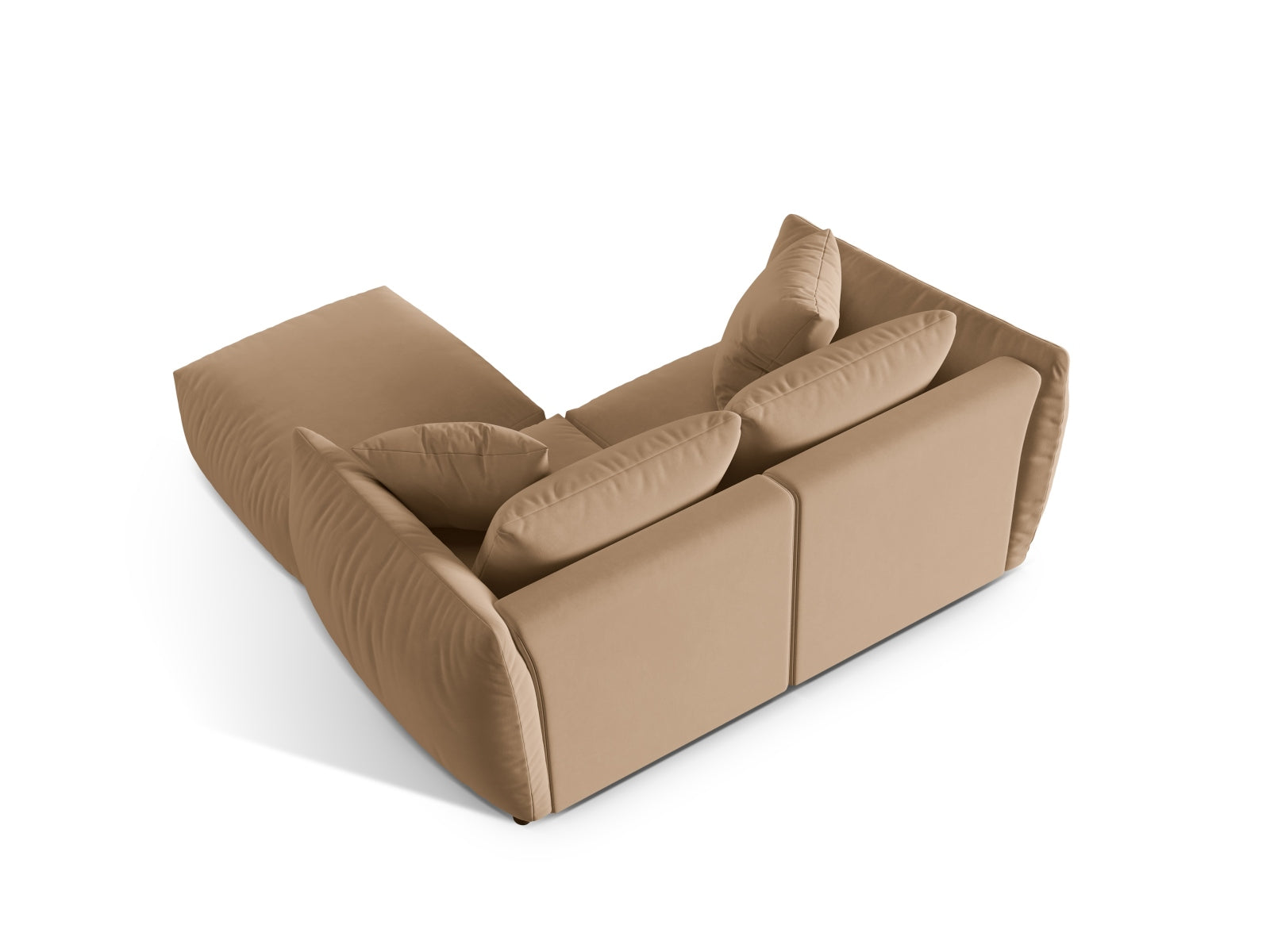 Modernes Chris Modular Ecksofa in Sand-Casino, 4-Sitzer mit linksseitiger Anordnung von Micadoni, perfekt für stilvolle Wohnräume.
