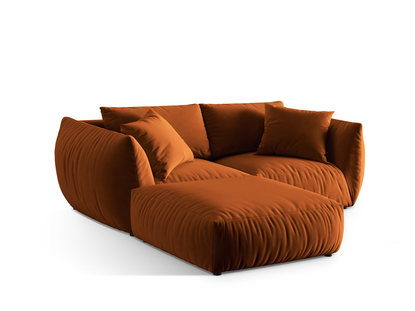 Stylisches Chris Modular Ecksofa in warmem Terracotta, ideal für gemütliche Wohnräume. L-Sofa links von Micadoni, bietet Komfort und Design.