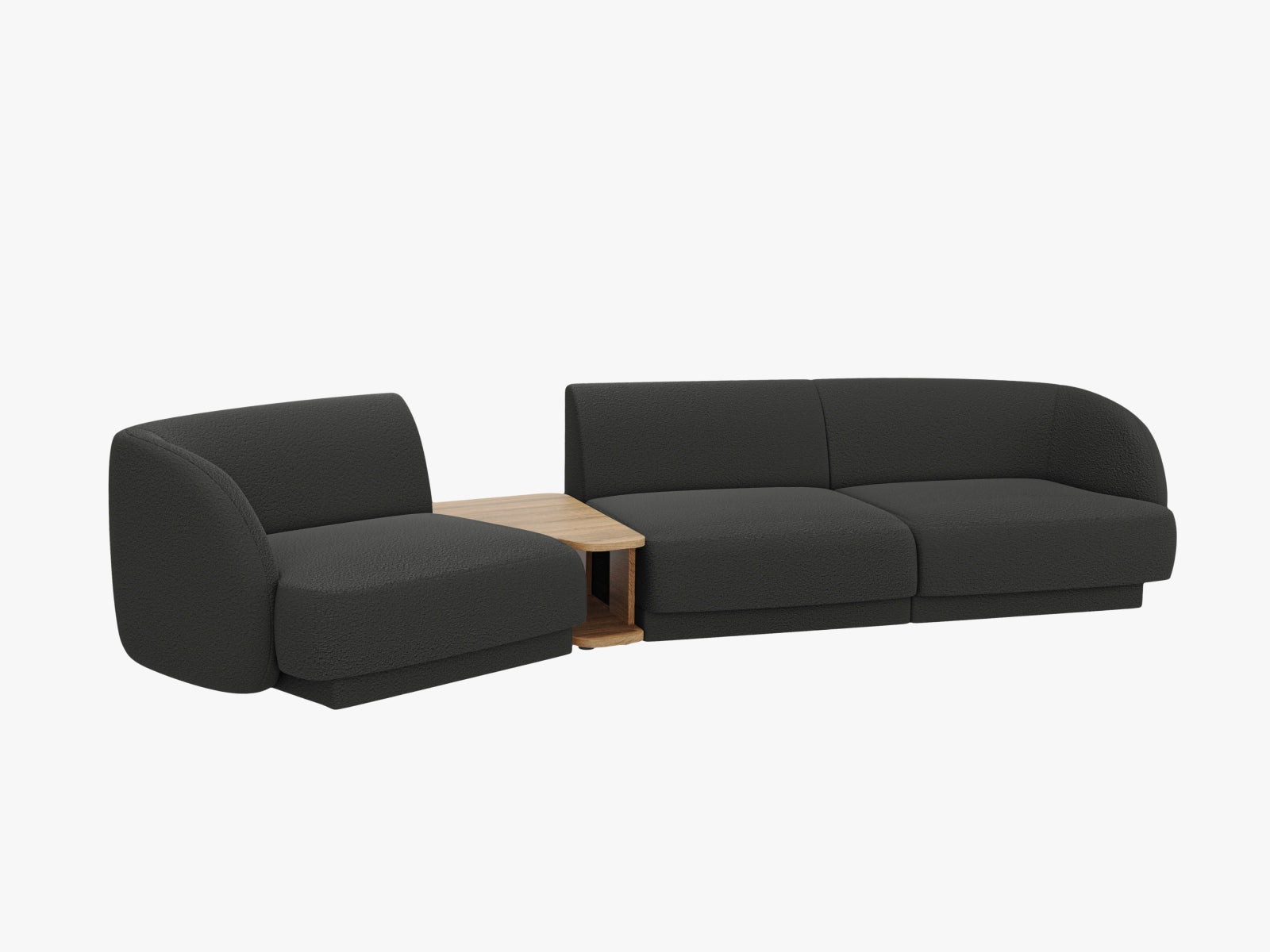 Miley Modulares Sofa links 3 Sitzer in Black präsentiert im Onlineshop von KAQTU Design AG. L-Sofa links ist von Micadoni