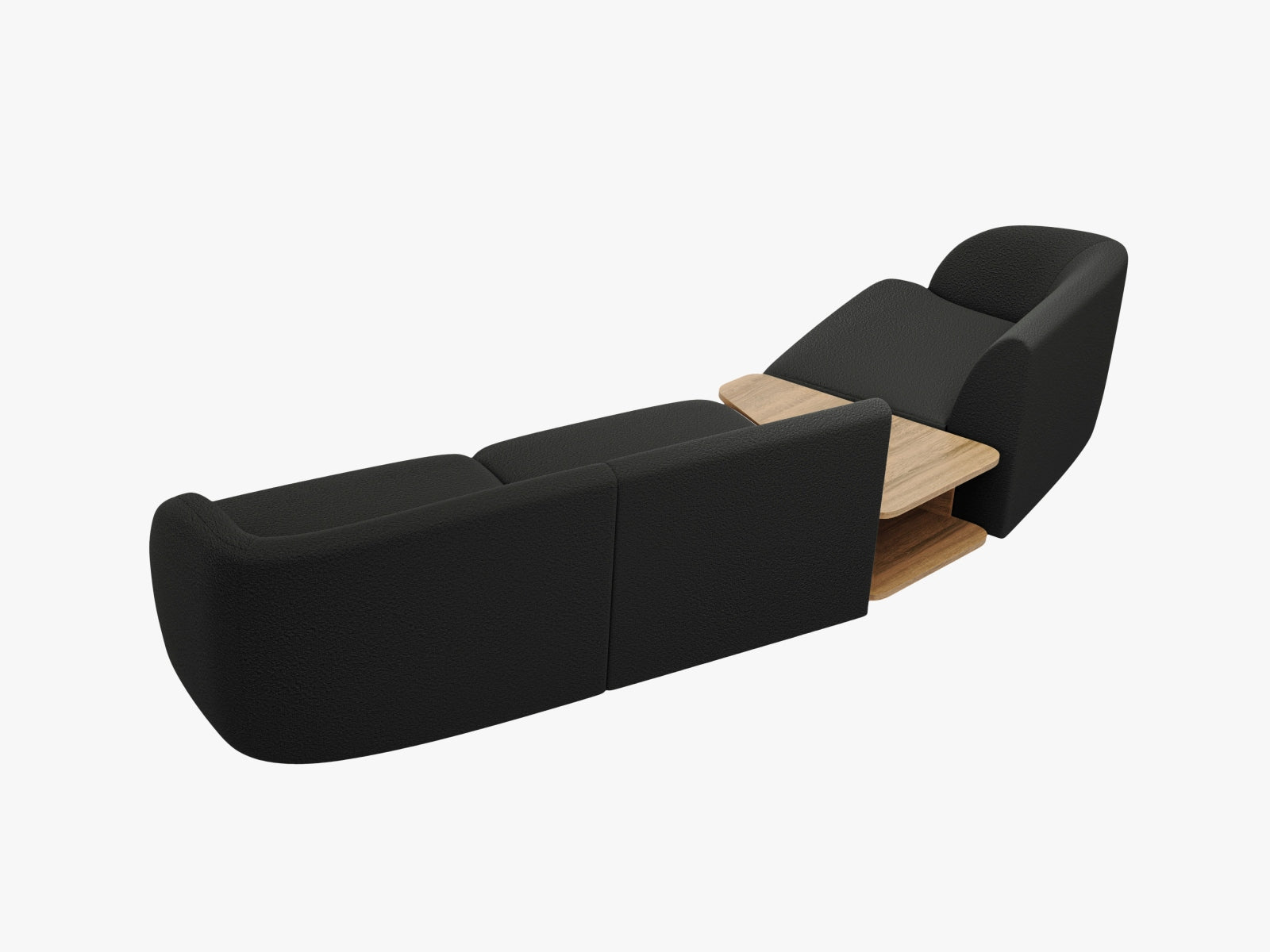 Miley Modulares Sofa links 3 Sitzer in Black präsentiert im Onlineshop von KAQTU Design AG. L-Sofa links ist von Micadoni