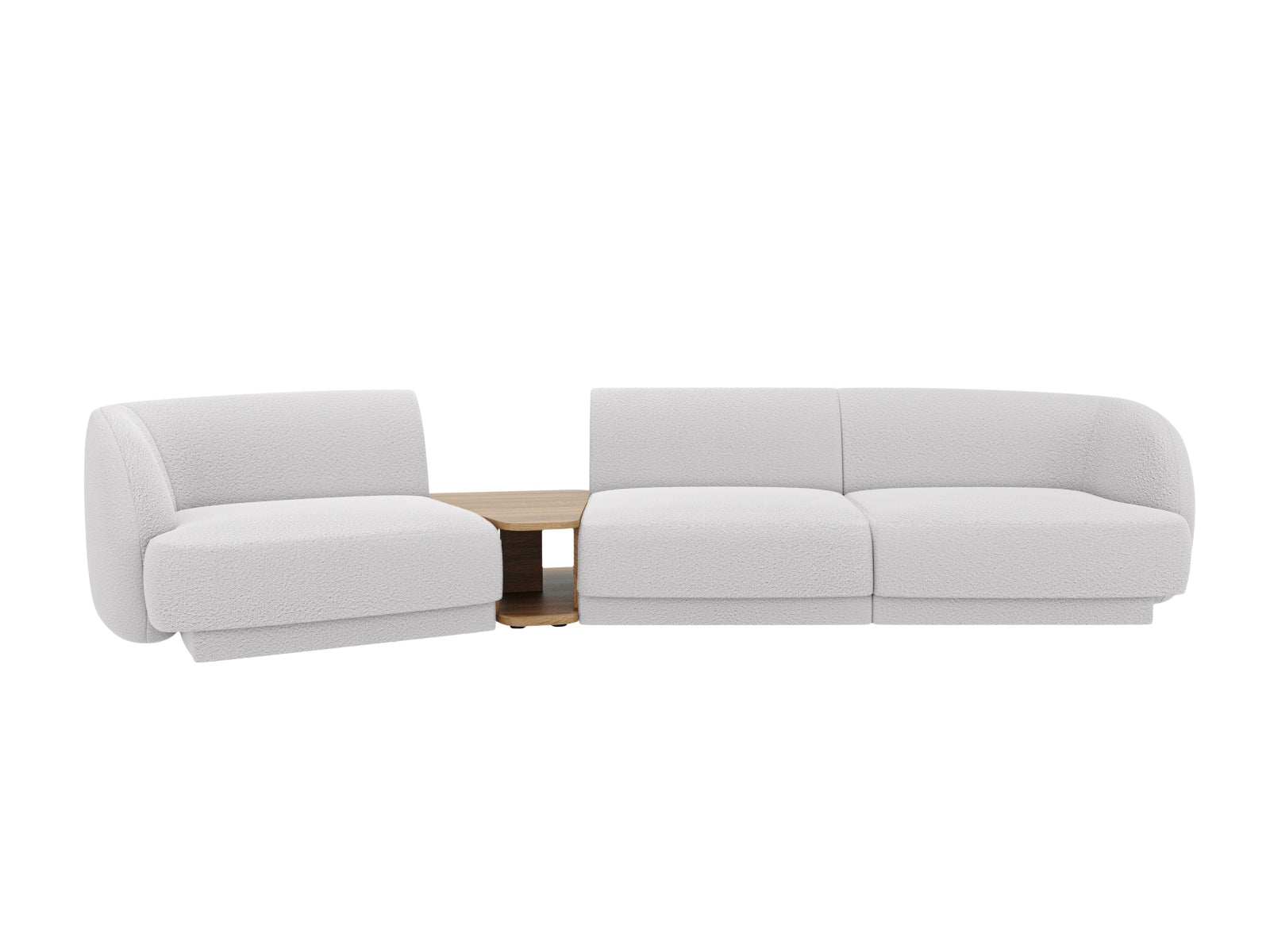 Miley Modulares Sofa links 3 Sitzer in Light Grey präsentiert im Onlineshop von KAQTU Design AG. L-Sofa links ist von Micadoni