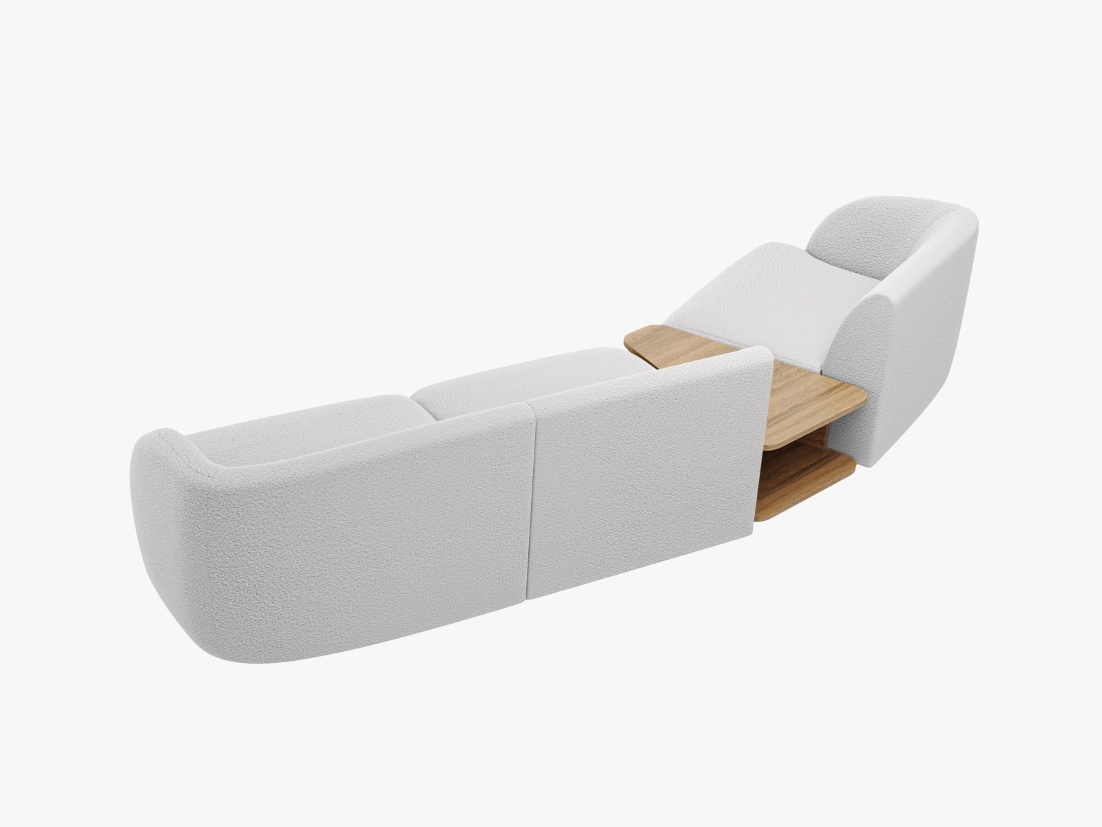 Miley Modulares Sofa links 3 Sitzer in Light Grey präsentiert im Onlineshop von KAQTU Design AG. L-Sofa links ist von Micadoni