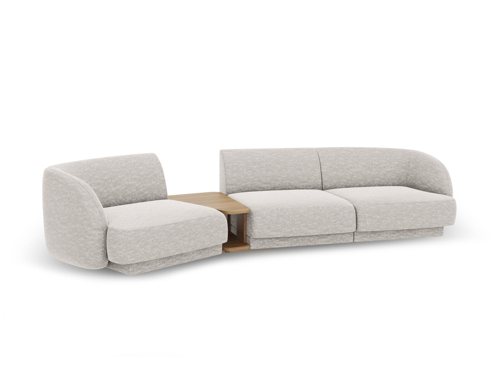 Miley Modulares Sofa links 3 Sitzer in Light Grey präsentiert im Onlineshop von KAQTU Design AG. L-Sofa links ist von Micadoni