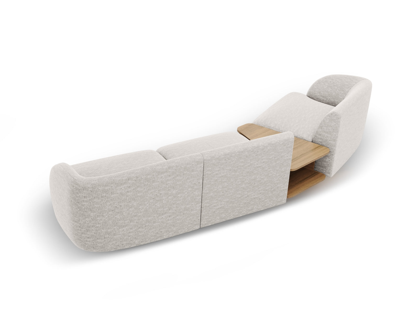 Miley Modulares Sofa links 3 Sitzer in Light Grey präsentiert im Onlineshop von KAQTU Design AG. L-Sofa links ist von Micadoni
