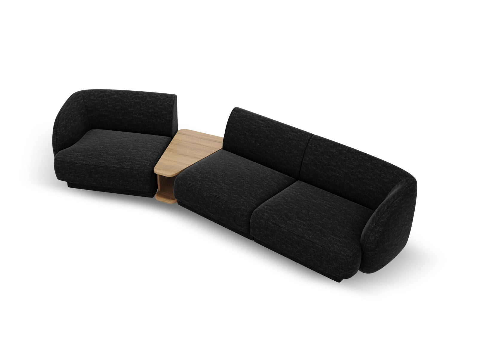 Miley Modulares Sofa links 3 Sitzer in Black präsentiert im Onlineshop von KAQTU Design AG. L-Sofa links ist von Micadoni