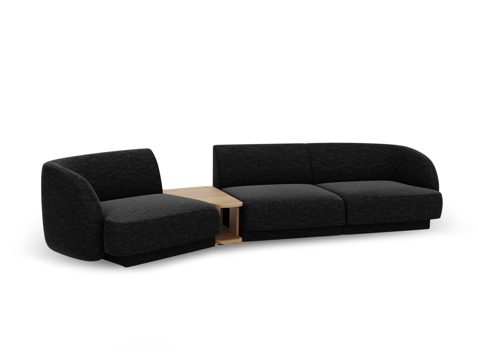 Miley Modulares Sofa links 3 Sitzer in Black präsentiert im Onlineshop von KAQTU Design AG. L-Sofa links ist von Micadoni