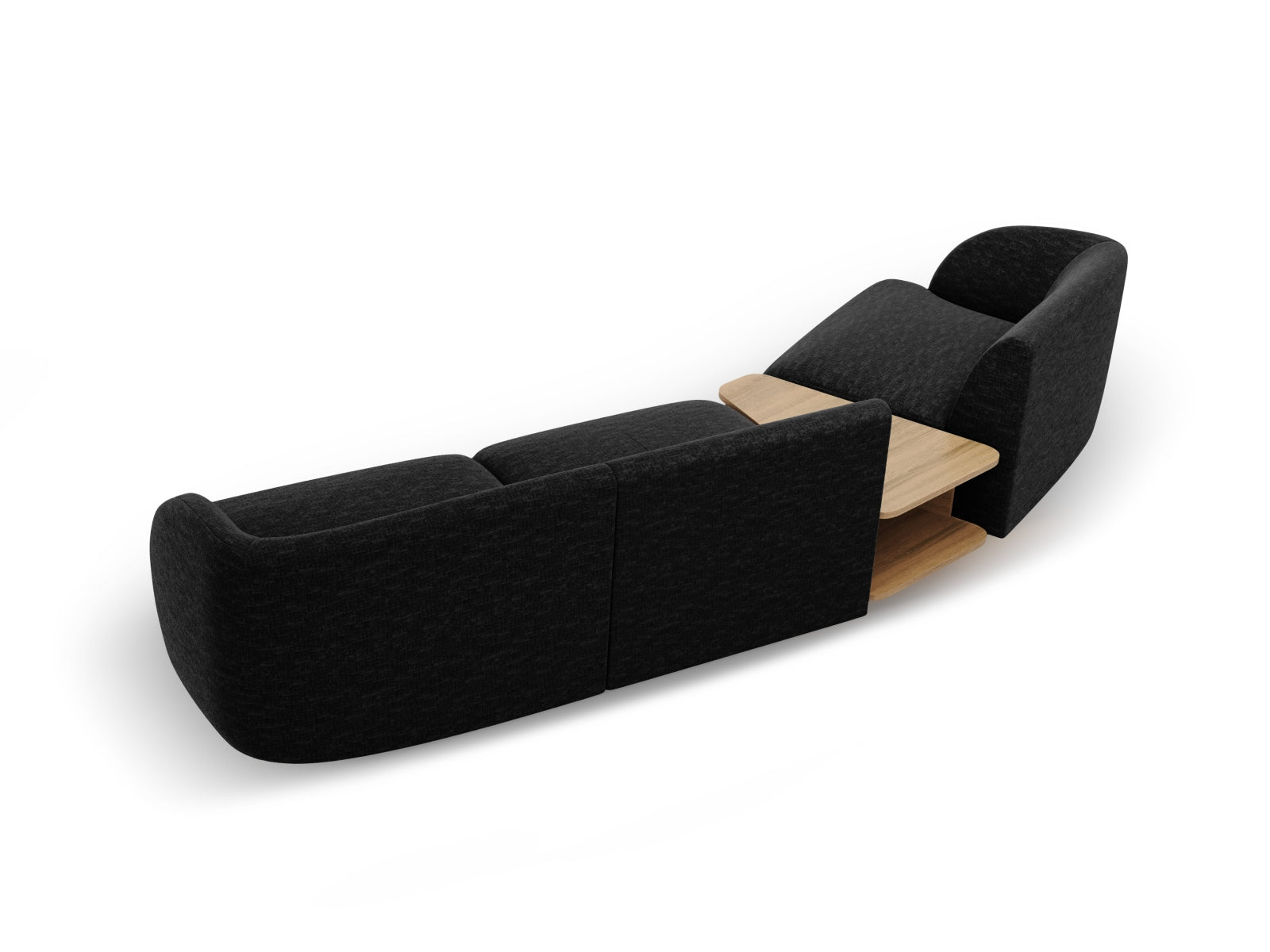 Miley Modulares Sofa links 3 Sitzer in Black präsentiert im Onlineshop von KAQTU Design AG. L-Sofa links ist von Micadoni