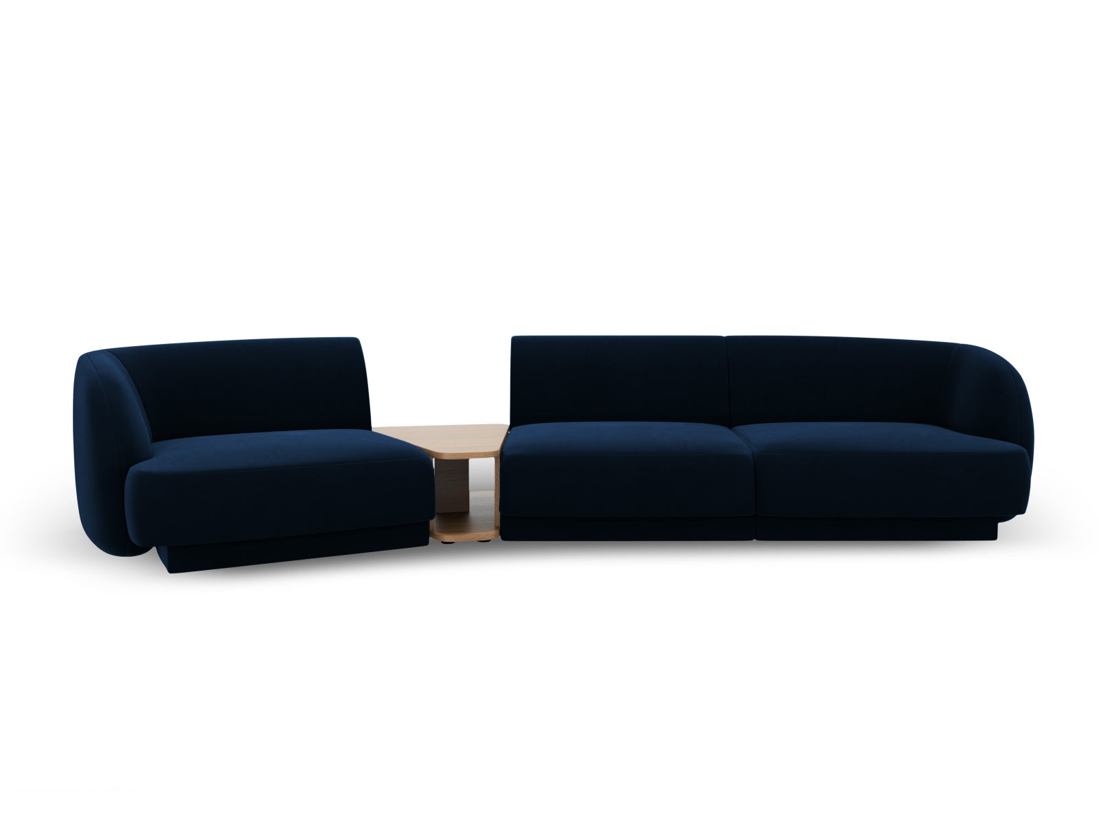 Miley Velour modulares Sofa links 3 Sitzer in Royal Blue präsentiert im Onlineshop von KAQTU Design AG. L-Sofa links ist von Micadoni