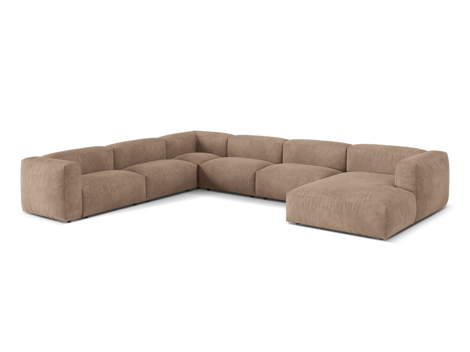 Elegantes 6-Sitzer Ecksofa Martina in linker Variante, perfekt für entspannte Stunden und modernes Wohndesign.