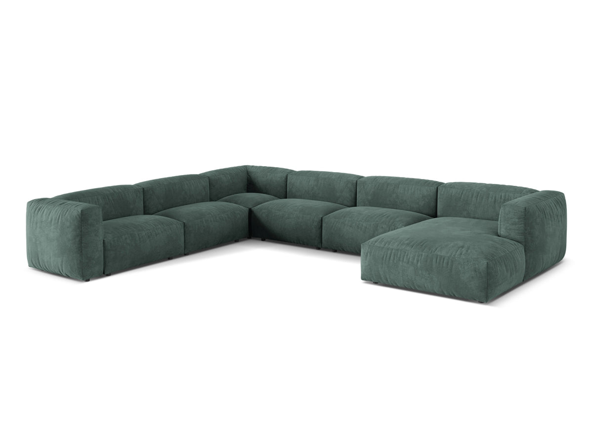 6-Sitzer Modular Ecksofa links Martina in Petrol-Vogue präsentiert im Onlineshop von KAQTU Design AG. Ecksofa links ist von Micadoni