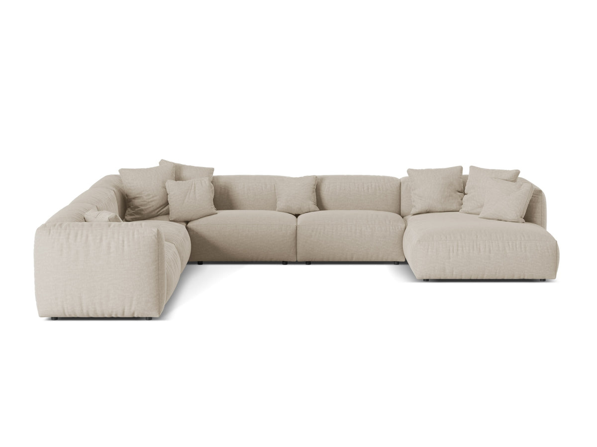 6-Sitzer Ecksofa links modular Martina in Light Beige-Boston präsentiert im Onlineshop von KAQTU Design AG. Ecksofa links ist von Micadoni