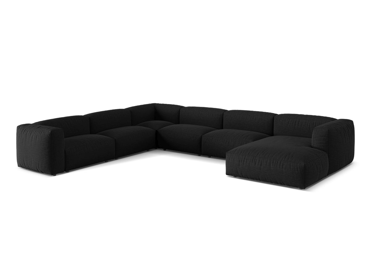 6-Sitzer Ecksofa links modular Martina in Black-Boston präsentiert im Onlineshop von KAQTU Design AG. Ecksofa links ist von Micadoni