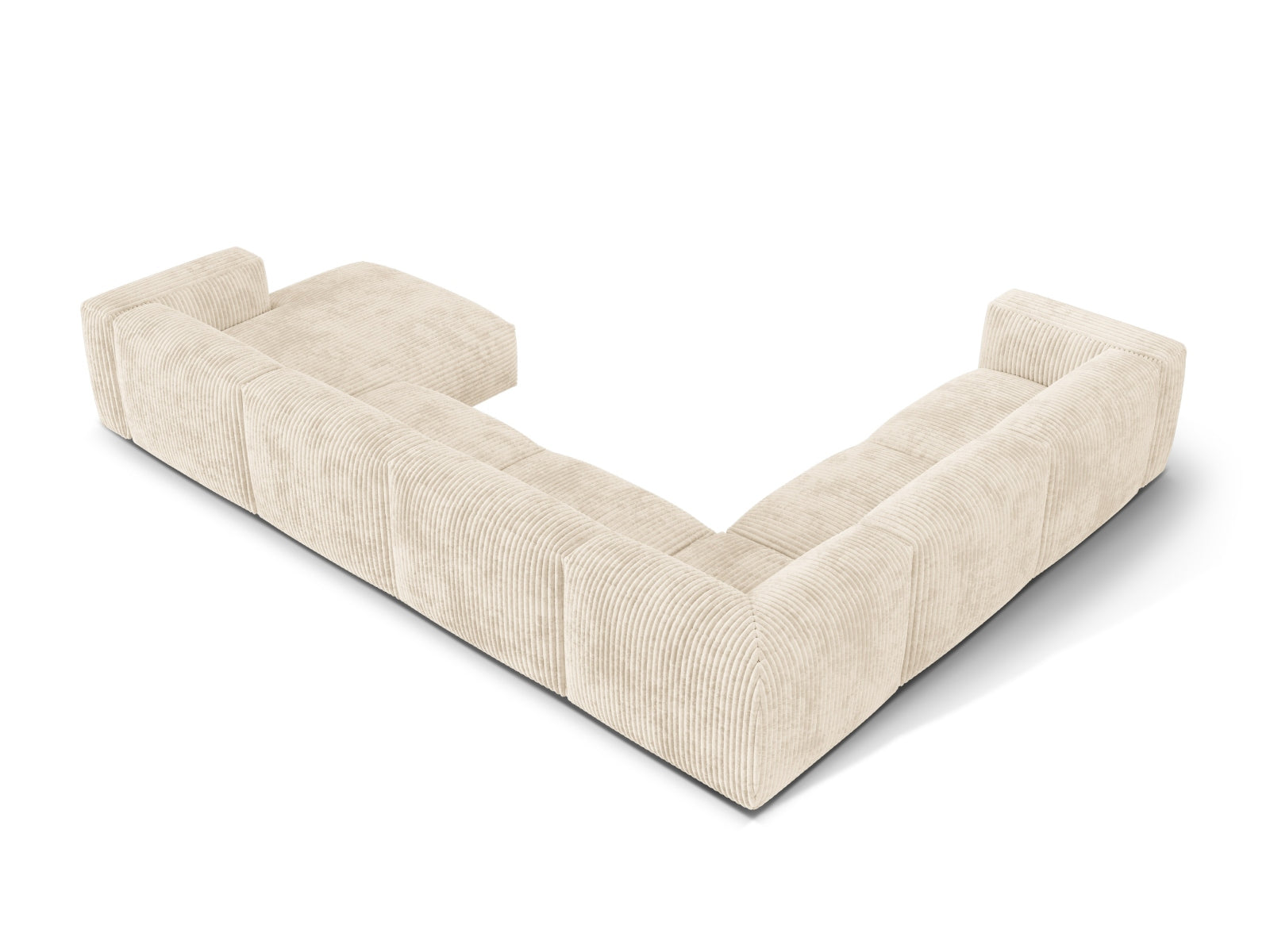 Modulares 6-Sitzer Ecksofa Martina in linker Variante, perfekt für stilvolle Wohnräume und entspannte Stunden mit Freunden.
