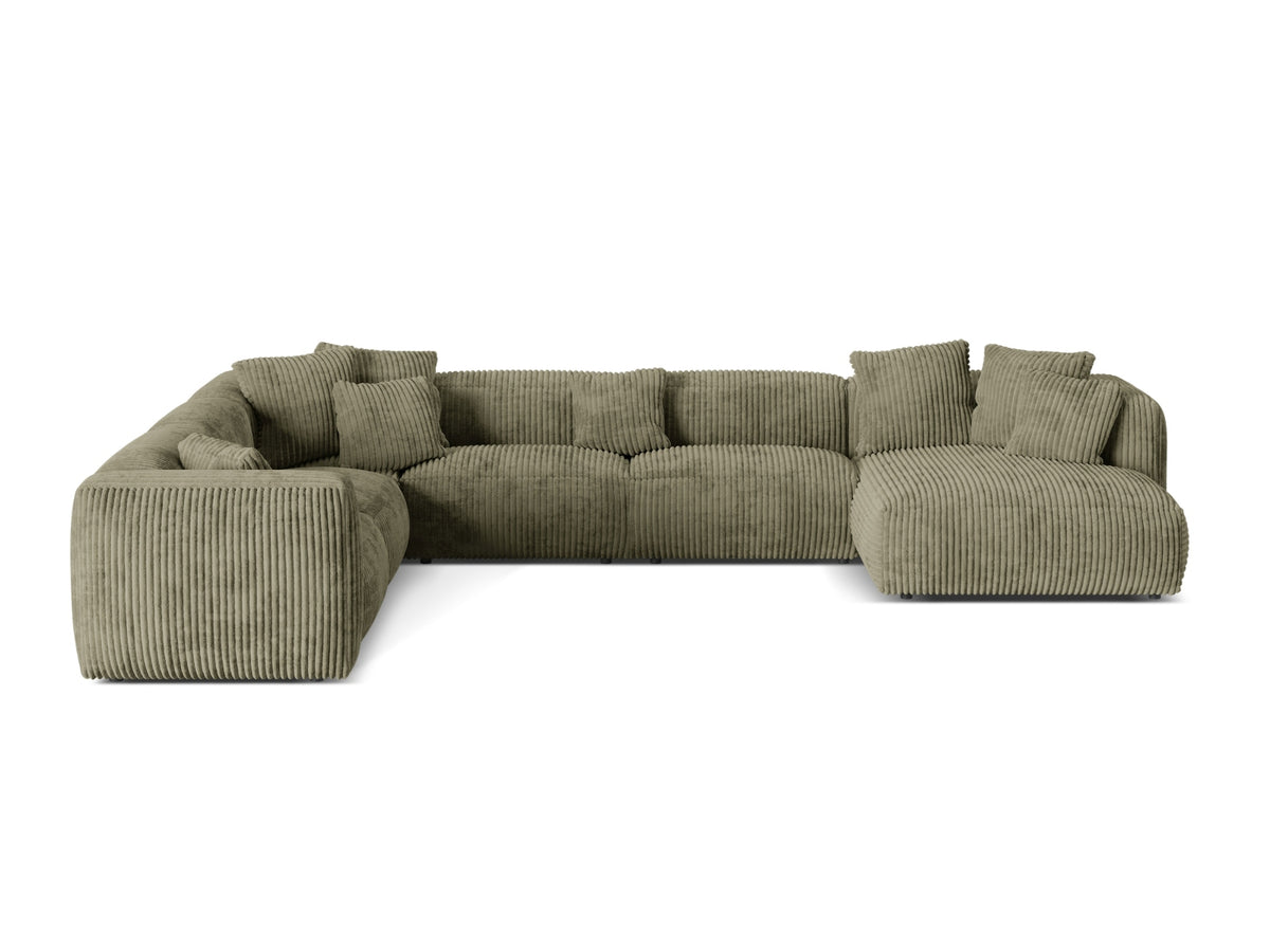 6-Sitzer Ecksofa links modular Martina in Moss Green-Tilia präsentiert im Onlineshop von KAQTU Design AG. Ecksofa links ist von Micadoni