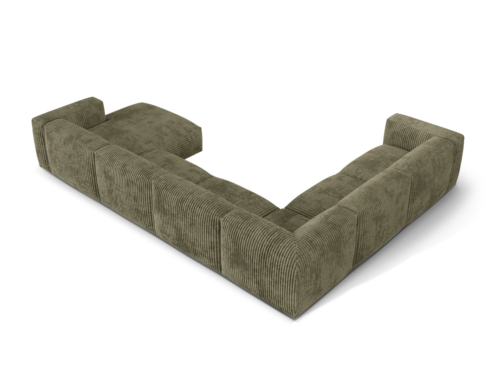 Modulares 6-Sitzer Ecksofa Martina in linker Variante, perfekt für stilvolle Wohnräume und entspannte Zusammenkünfte.