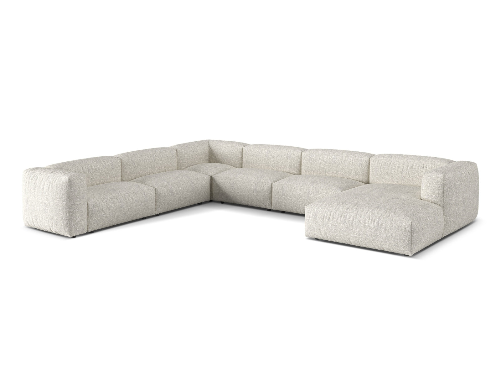 Elegantes 6-Sitzer Ecksofa Martina in linker Variante, perfekt für entspannte Stunden und modernes Wohndesign.
