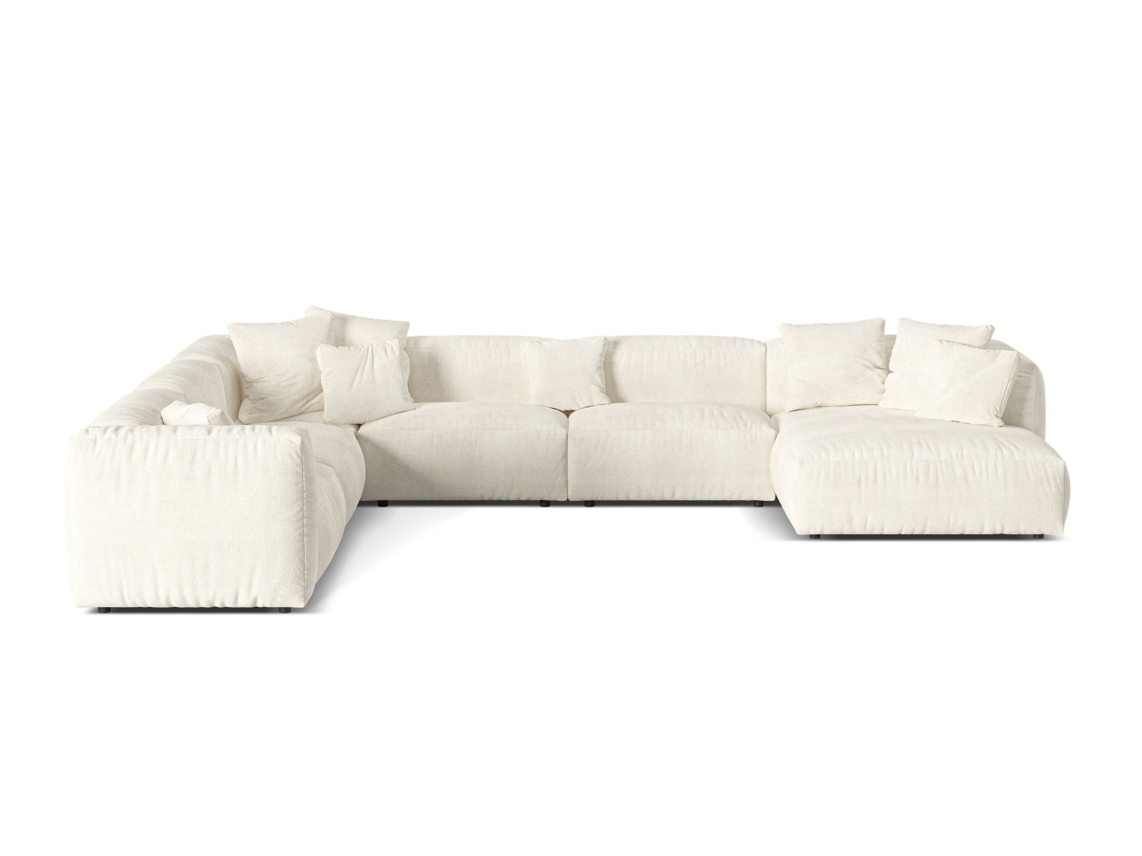 Stylisches 6-Sitzer Ecksofa Martina in linker Ausführung, ideal für gesellige Abende und zeitgemäße Einrichtung.