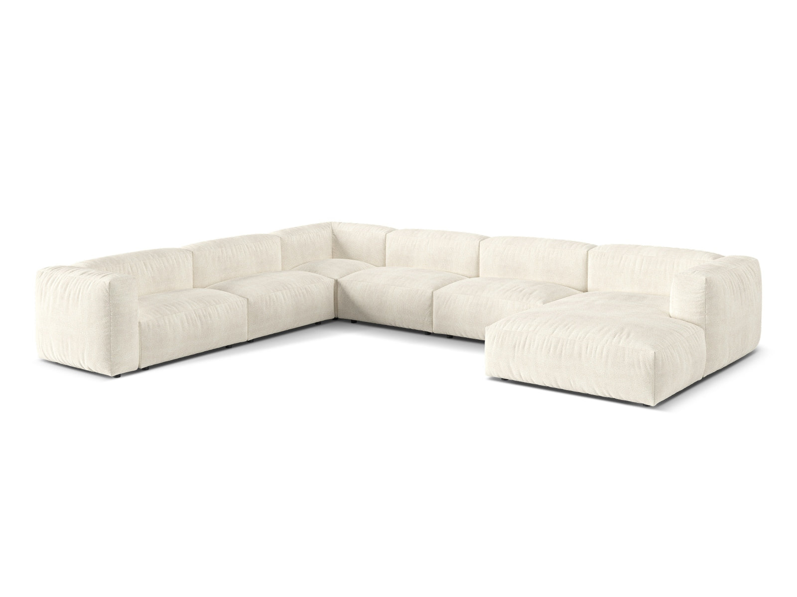 Elegantes 6-Sitzer Ecksofa Martina in linker Variante, perfekt für entspannte Stunden und modernes Wohndesign.
