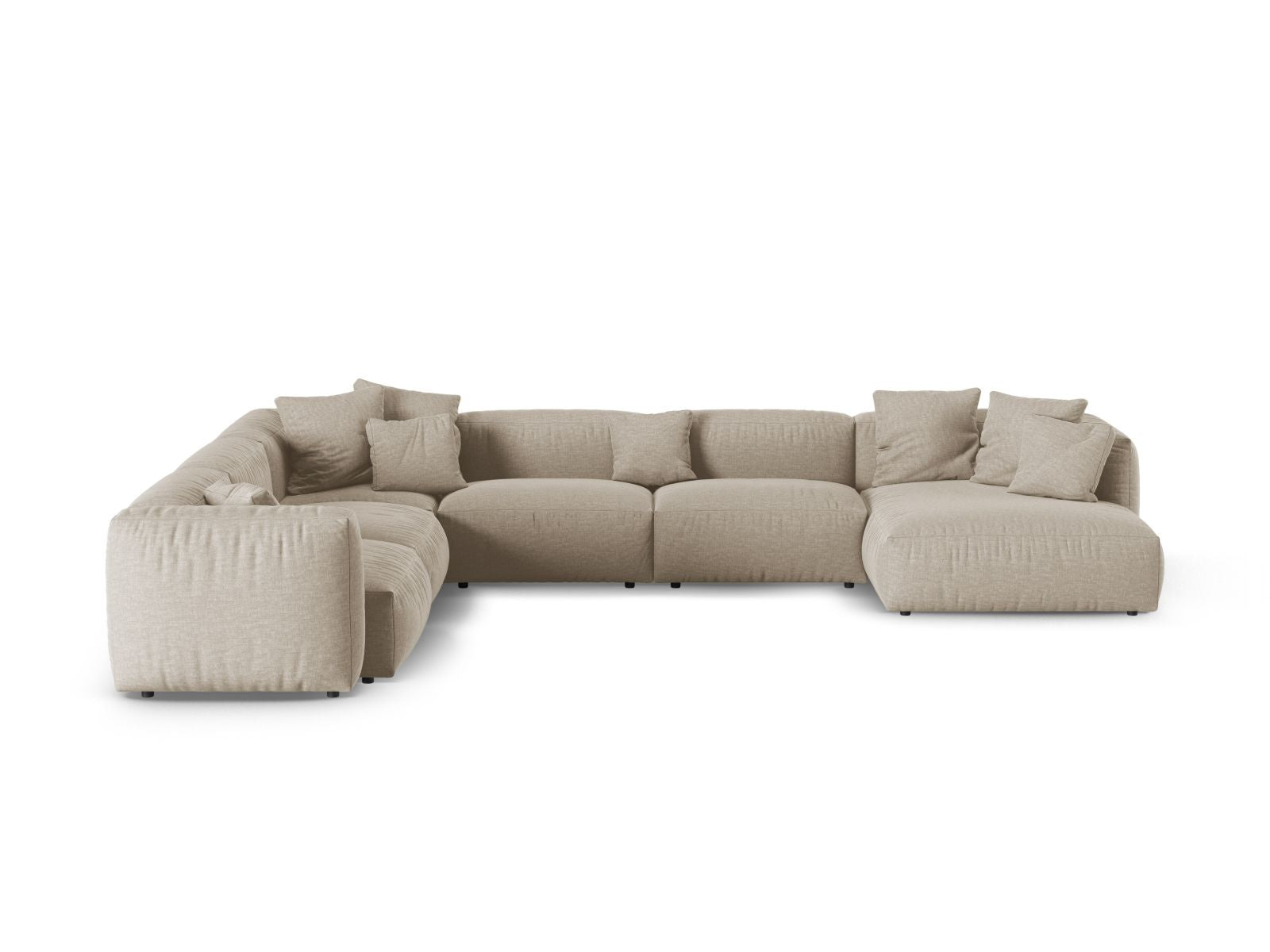 6-Sitzer Ecksofa links modular XL Martina in Light Beige-Boston präsentiert im Onlineshop von KAQTU Design AG. Ecksofa links ist von Micadoni