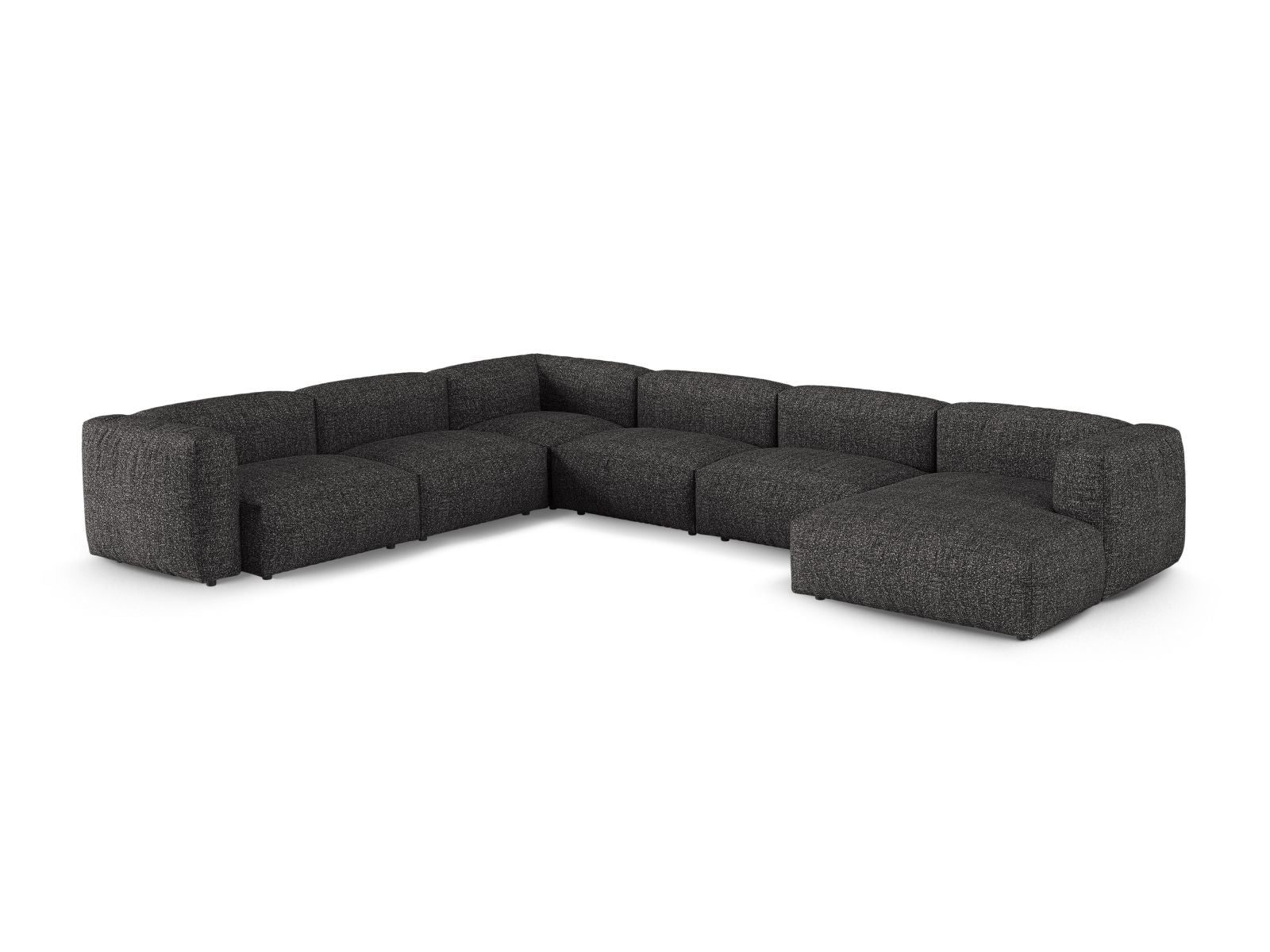 Elegantes 6-Sitzer Ecksofa links XL Martina in Anthrazit, ideal für stilvolle Wohnräume, präsentiert von Micadoni.