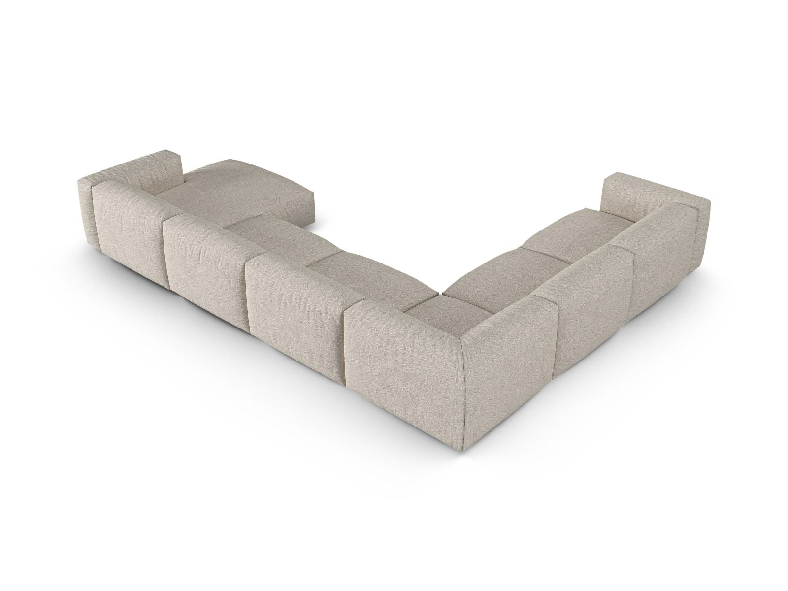 Beige 6-Sitzer Ecksofa XL Martina von Micadoni, elegantes und flexibles Möbelstück für stilvolle Wohnlandschaften.