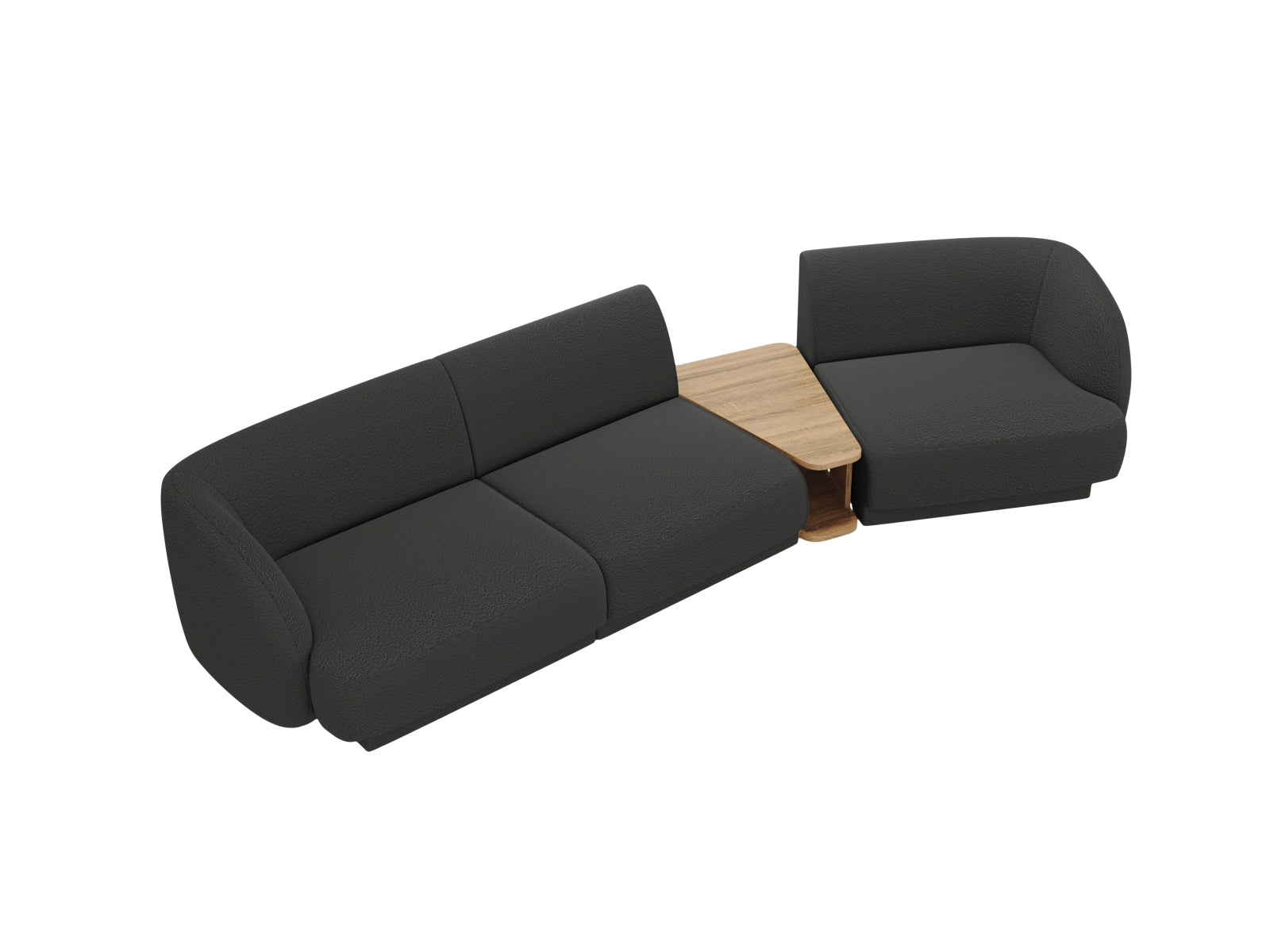 Miley Modulares Sofa rechts 3 Sitzer in Black präsentiert im Onlineshop von KAQTU Design AG. L-Sofa rechts ist von Micadoni